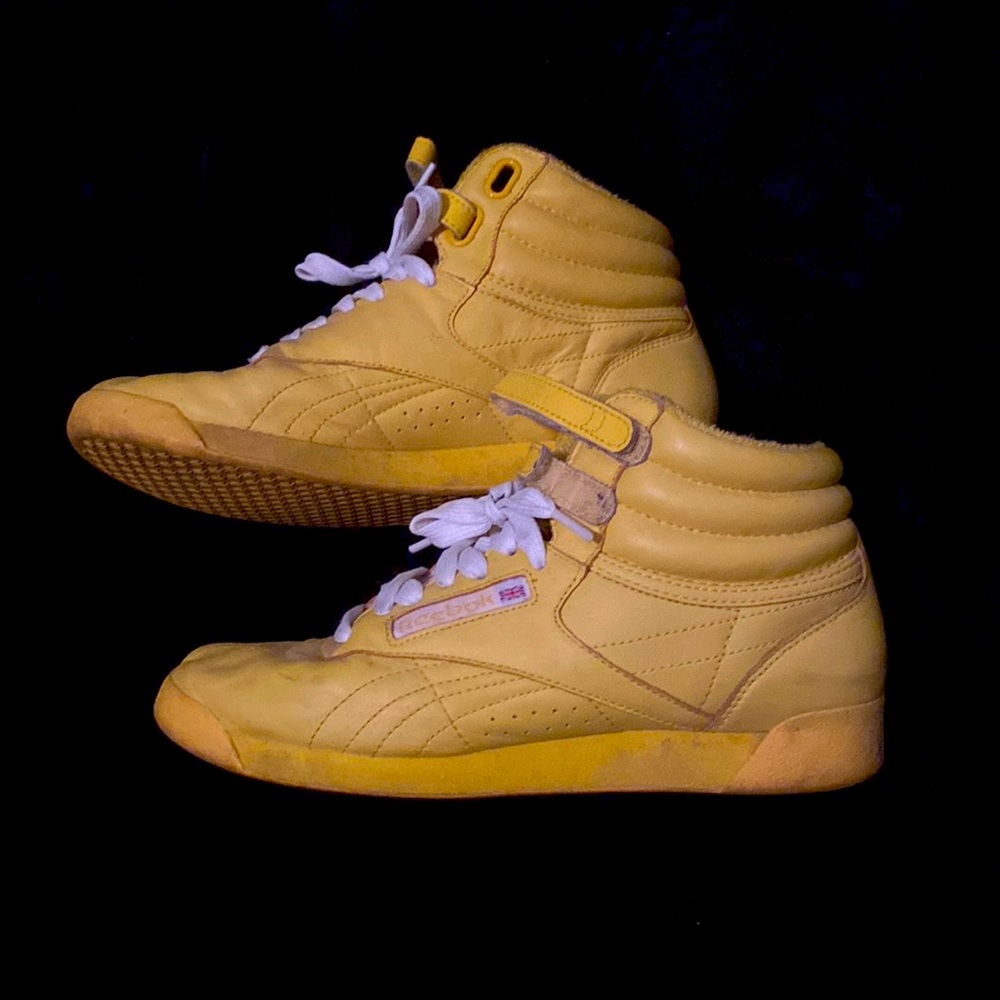 Yellow Reebok High Top Sneakers Size 7